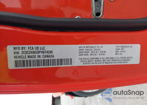 2023 Dodge Charger Sxt from USA, damaged, VIN 2C3CDXBG9PH674386